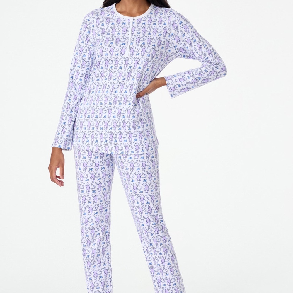 Roller rabbit purple monkey pajamas size small